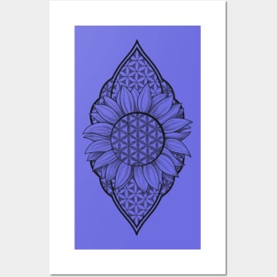 Flower of life sunflower Posters and Art